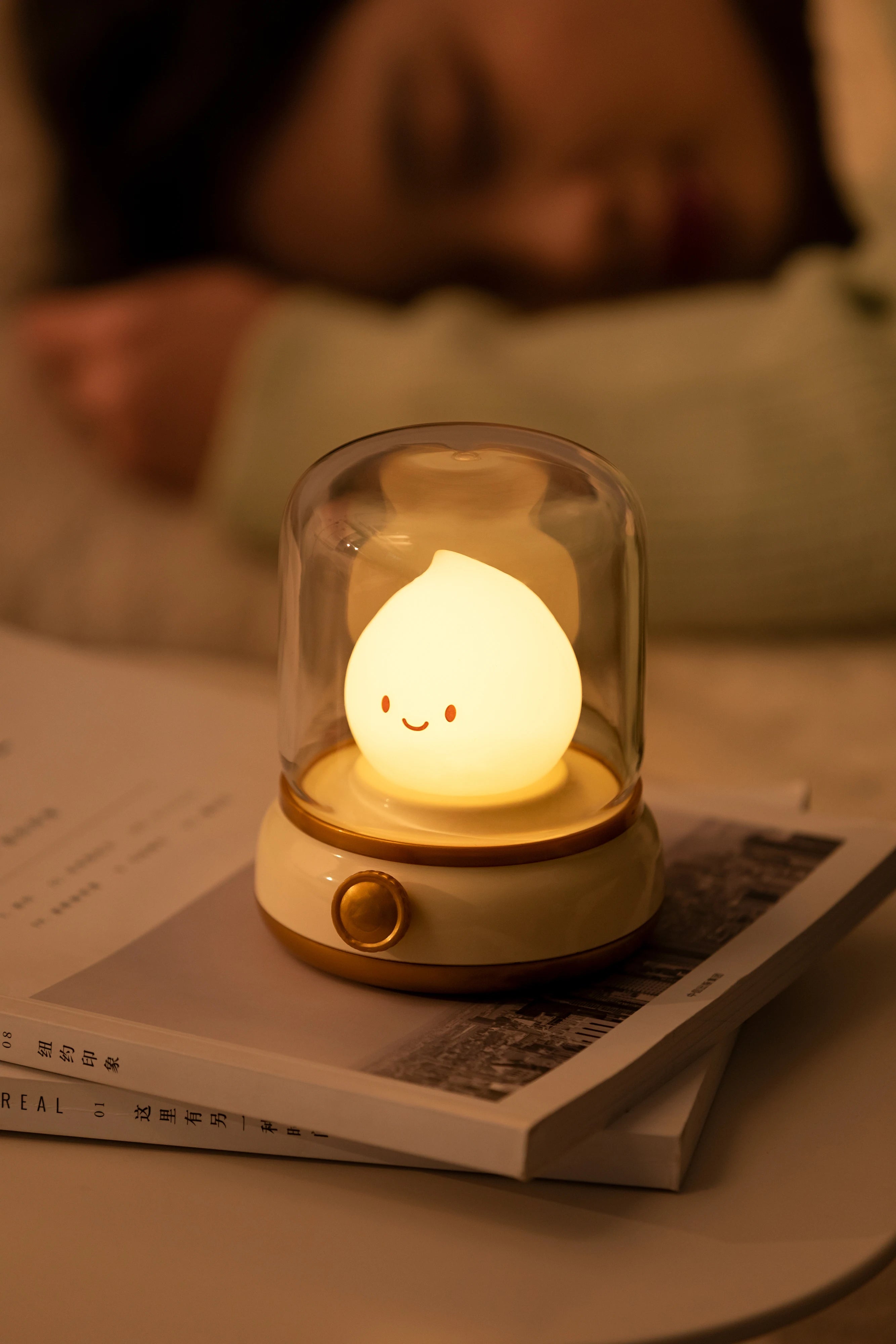 LED Flameless Candle White Noise Night Light Room Decor Lights USB Table Lamp Dimmable Bedside Lamp Camping Light Kids Xmas Gift