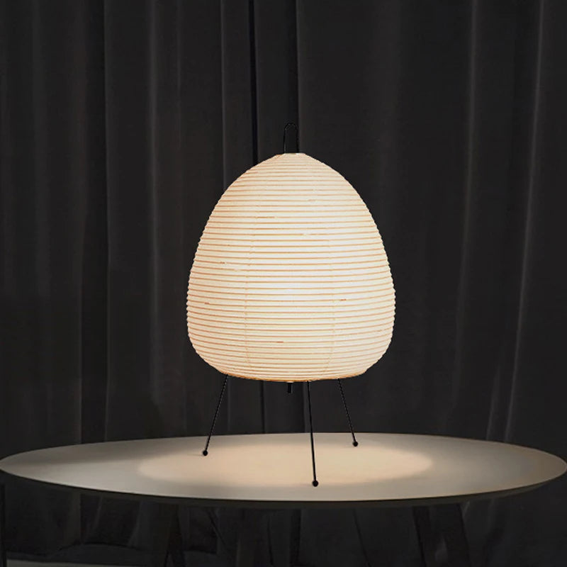 Japanese Design Paper Table Lamp Tripod Rice Paper Table Lamp Japanese Style Lantern Lamp Led Desk Lamp for Bedroom