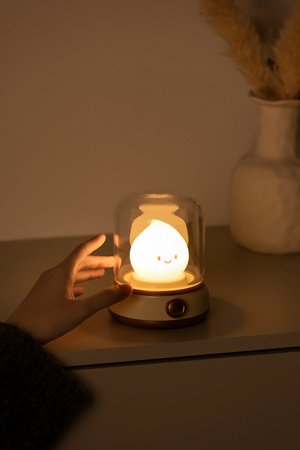LED Flameless Candle White Noise Night Light Room Decor Lights USB Table Lamp Dimmable Bedside Lamp Camping Light Kids Xmas Gift