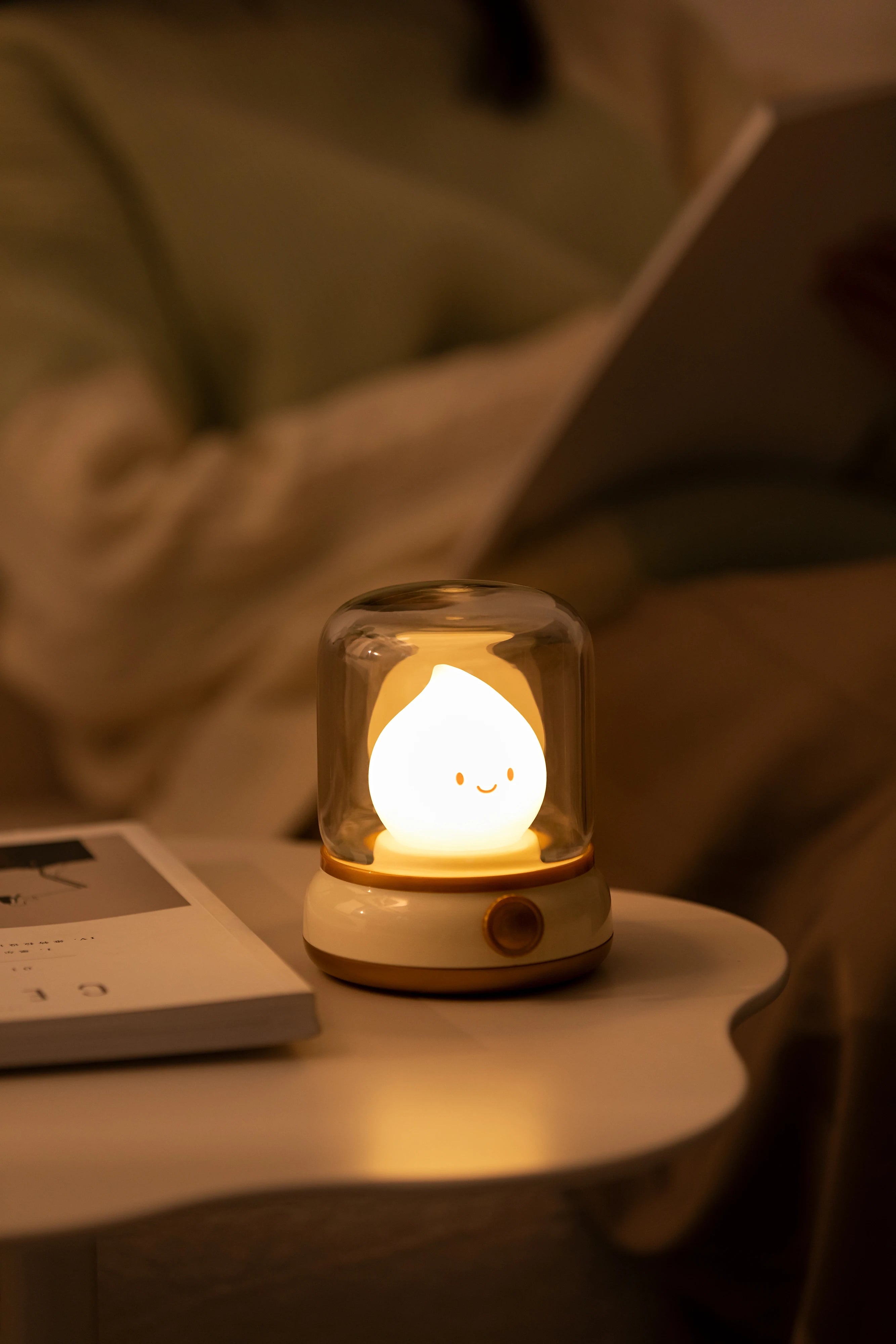 LED Flameless Candle White Noise Night Light Room Decor Lights USB Table Lamp Dimmable Bedside Lamp Camping Light Kids Xmas Gift