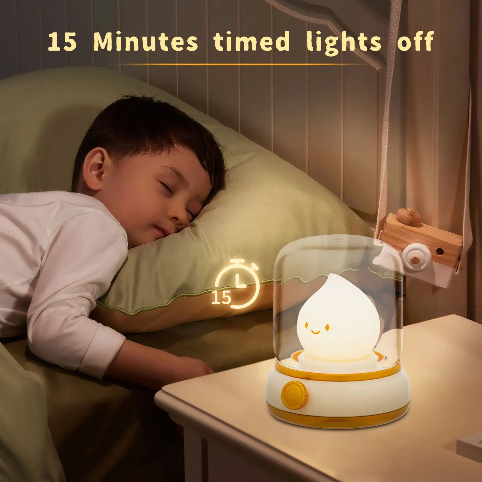 LED Flameless Candle White Noise Night Light Room Decor Lights USB Table Lamp Dimmable Bedside Lamp Camping Light Kids Xmas Gift